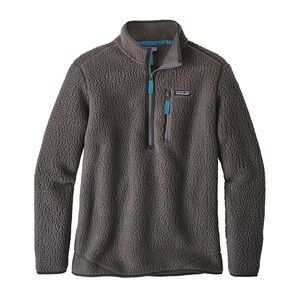 Patagonia Charcoal Retro Pule Fleece with Blue Trim - Men’s Small